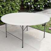 Large White Outdoor Metal Framed Folding Dining Table