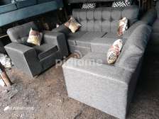 Grey five seater sofa set on sell