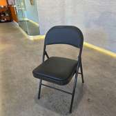 Office chair: Black foldable leather chair