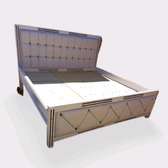 6 by 6 white tufted bed