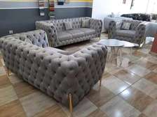 Latest grey six seater(3-2-1) chesterfield sofa