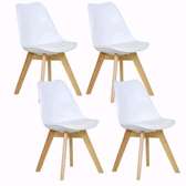 Padded Eames Chair with wooden legs