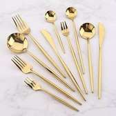 Luxurious Gold Fork Spoon Cutlery Set Of 9pcs