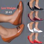 Low Wedge Shoes with Buckle Accent Sizes 37-41