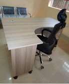 Office headrest chair with an L shape office table