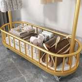 Movable cloth rack with wheels