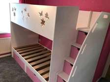 Pink drawers double decker bunk bed