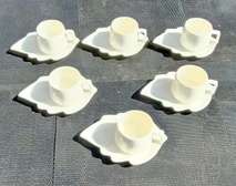 Serreted ceramic cup saucer