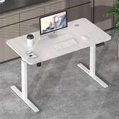 White Standing Electric Desk