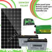 500Watts 24V solar fullkit with Luminous batteries