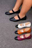 Black,white, maroon & orange ladies flats