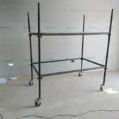 Heavy-Duty Mobile Scaffolding Frame with Swivel Wheels