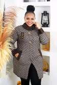 Women's Knit Coat Brown Cream Medium-Large Warm