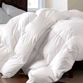 King-size white striped duvet