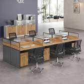 6-User Workstation Desk with Lockable Storage