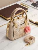 Jinshimao Leopard Print Handbag Black Faux Leather