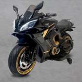 Electric Kids Motorcycle Black Gold with Training Wheels