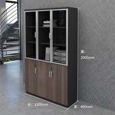 Bookshelf; 3 Door Wooden Storage Cabinet