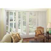 White PVC Vertical Blinds Adjustable Light Control
