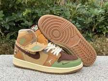 Nike Air Jordan High-Top Brown Green Tan Sneakers