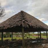 Natural Thatch Gazebo Wooden Poles Spacious Shade