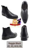 Reggie Black Leather Chelsea Boots Sizes 42-46