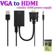 VGA To HDMI Converter Cable Adapter With Audio
