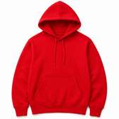 Red Hoodie Soft Fabric Adjustable Hood Casual Wear