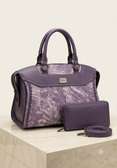 Elegant Purple Handbag Set with Wallet & Strap