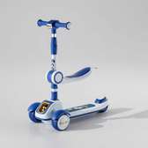 Kids 3-Wheel Scooter Blue LED Adjustable Handlebar