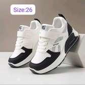 Kids Sports Shoes Size 26 White Black Velcro
