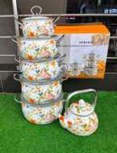 10 Piece Enamel Cookware Set with Kettle