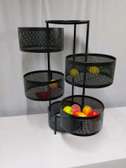 4 layer round metallic fruits rack