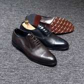 Men's Dark Brown Leather Oxford Dress Shoes