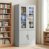 Durable White Metal Office Cabinet with Locks