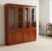 Office Cabinet; 4-Door Mahogany Office Cabinet