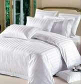 Luxury White stripped duvet cover set