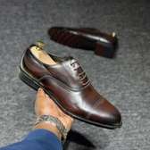 Men's Brown Leather Oxford Dress Shoes Durable Comfort
