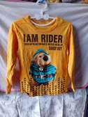 Kids Yellow Long Sleeve Shirt I AM RIDER Dog Graphic