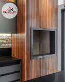 Flutted wall panel kitchen interior design 3