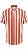 polo orange and cream stripped