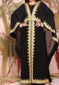 Traditional Kaftan Gold Embroidery Lightweight Chiffon