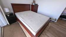 Wooden Bed + Mattress+2 Bedside 2 with Drawer