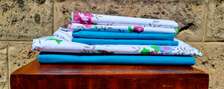 Cotton Bed Sheets Set Floral Blue White Soft