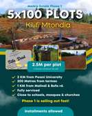 Hot Deal: 50x100 Plots Kilifi Mtamboni– Malkia Phase 1