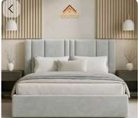 Modern Upholstered Bed Gray Padded Headboard
