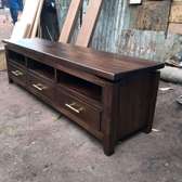 Wooden TV Stand with slated Doors and Drawers