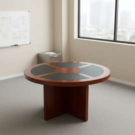 Mahogany Round Boardroom Table