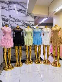 Lace Dress Long Sleeve Fitted Six Colors