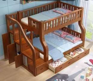 Bunk Bed; Space-Saving Wooden Bunk Bed